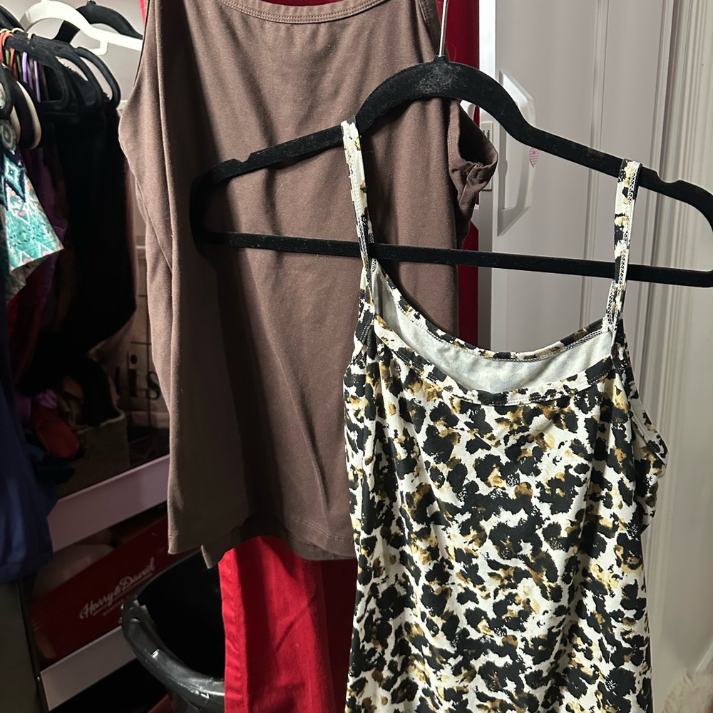 Brown cami and Animal Print Camisole